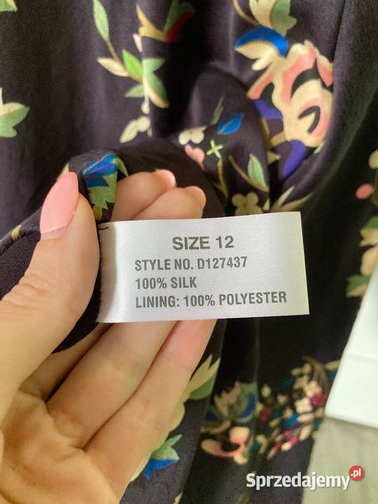 Nowa jedwabna midi sukienka kwiaty Linea jedwab podkarpackie Nisko sprzedam