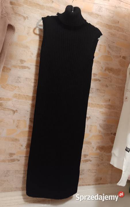 3638 SM Długa sukienka dzianinowa z golfem z małopolskie Kraków
