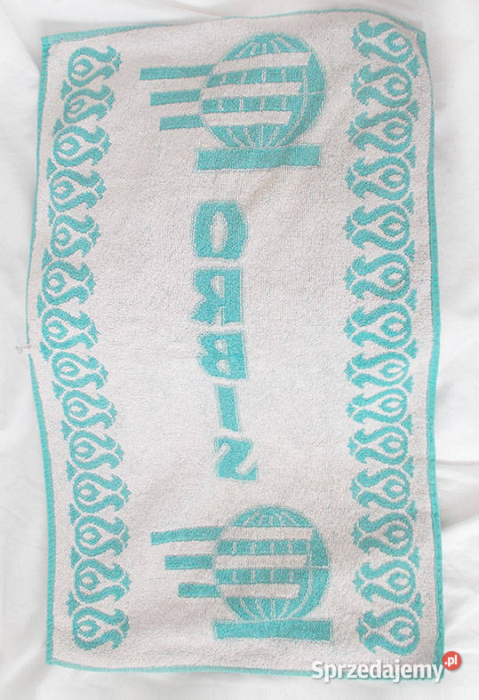 prl ręcznik orbis turkusowy ręcznik z prl retro