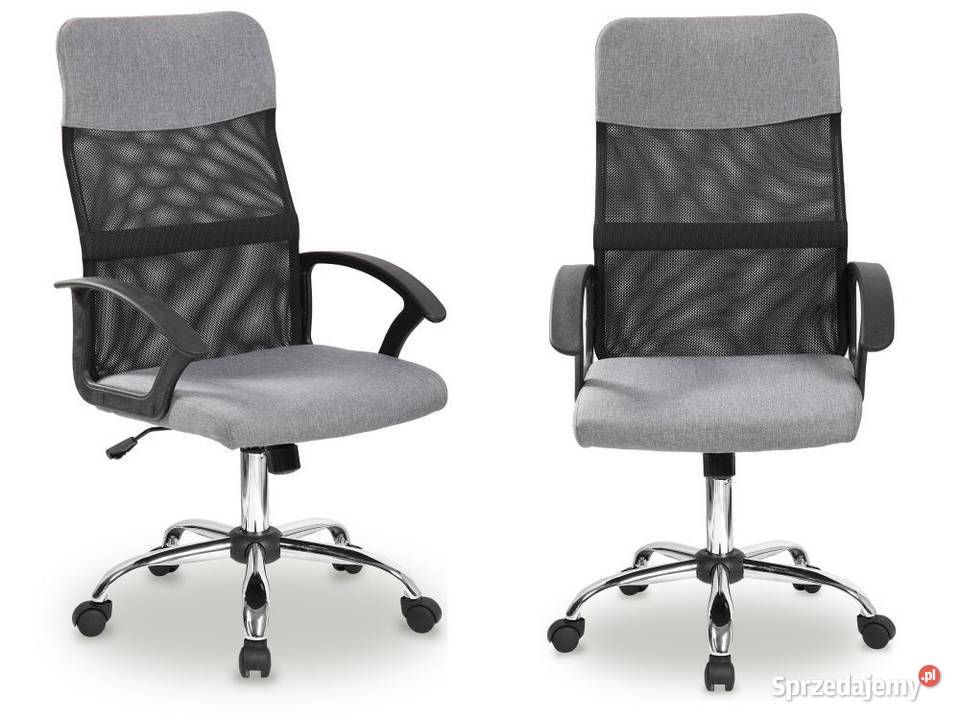 Fotel biurowy obrotowy oparcie siateczkowe szary Fotele i krzesła obrotowe Bielsk Podlaski
