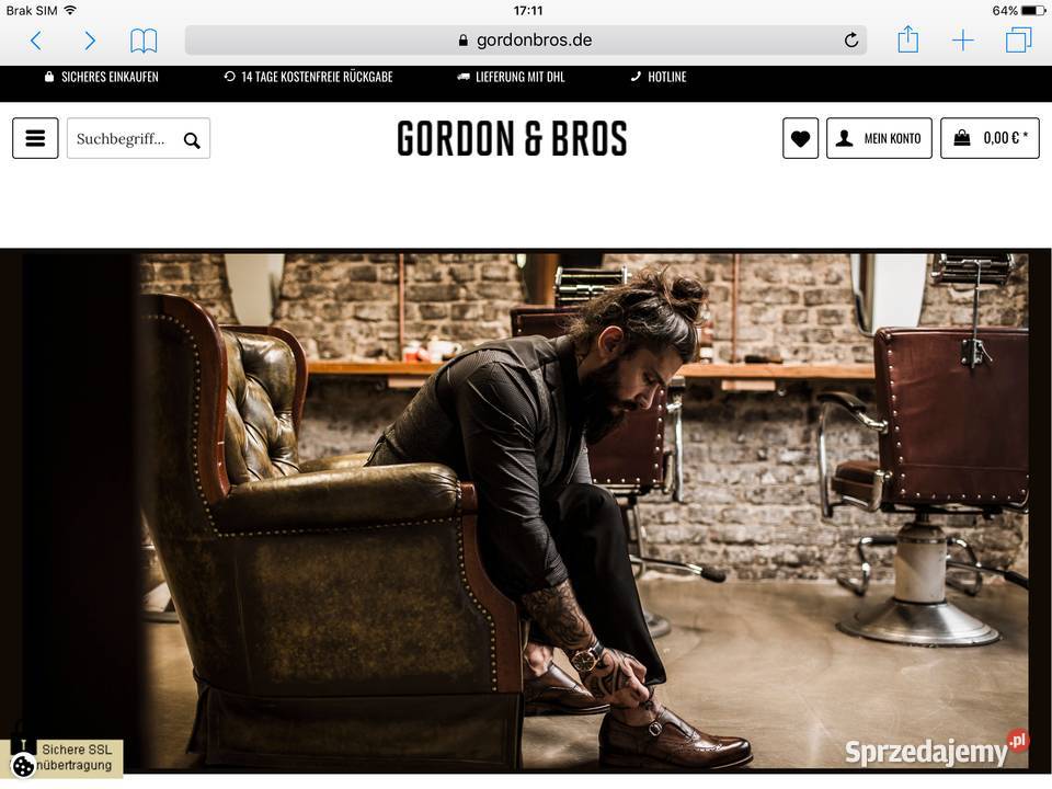 Kozaki Skórzane Męskie GORDON BROS 43 Nowa Sól