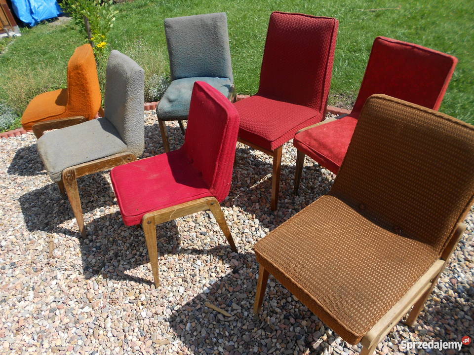 Krzesła Fotel PRL Vintage Tapicerowane AGA