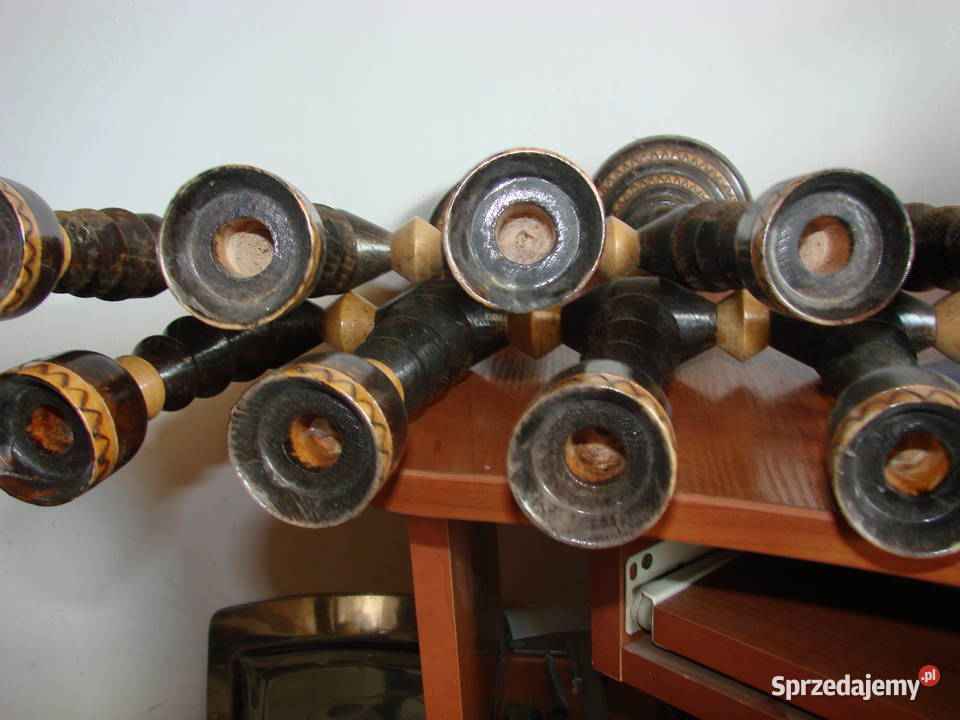 stare drewniane świeczniki Pruszcz Gdański