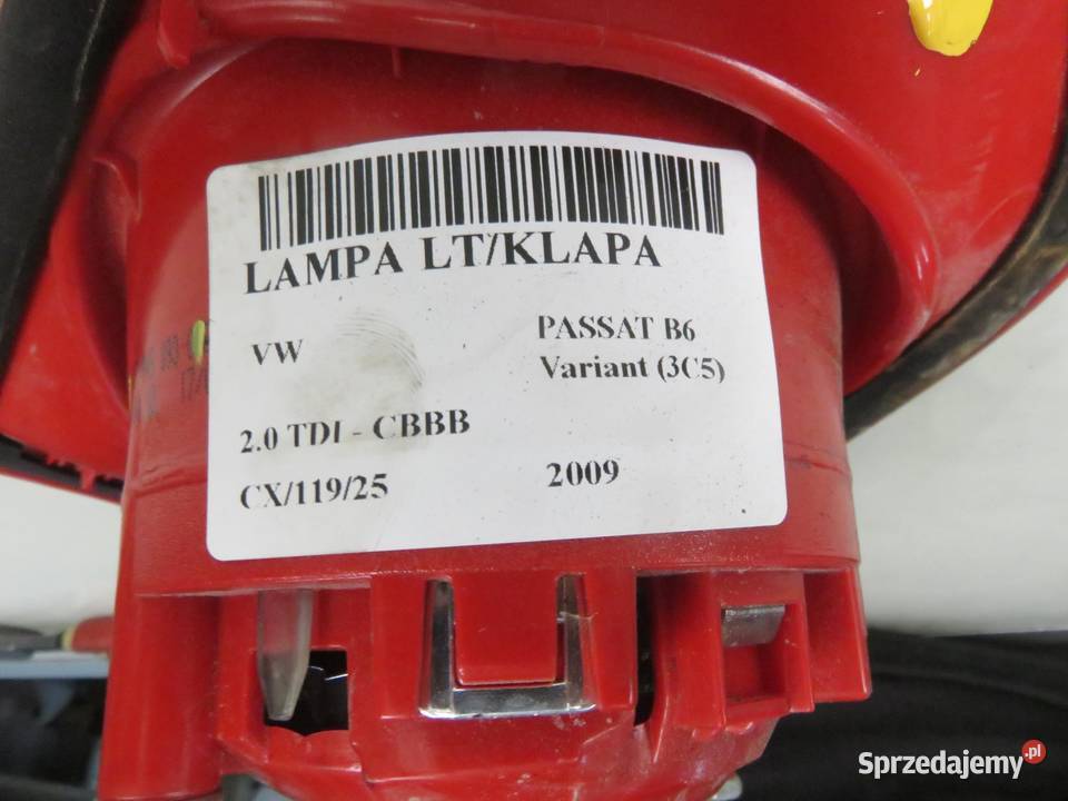 LAMPA LEWA TYLNA KLAPA VW PASSAT B6 Variant małopolskie