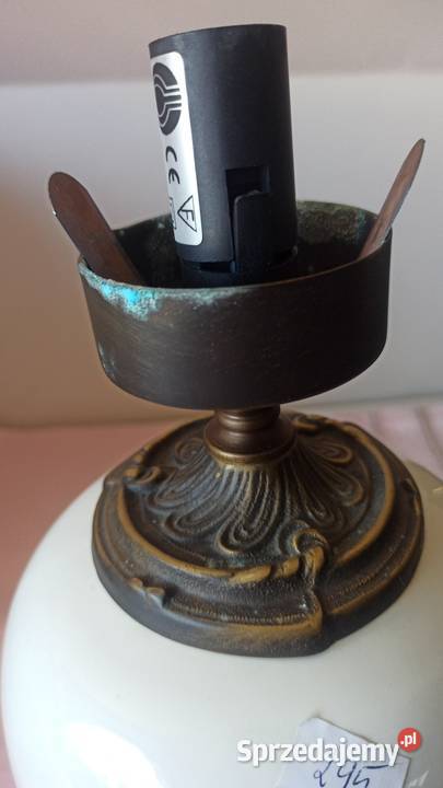 Lampa elektryczna porcelana i mosiądz Bez Gdańsk