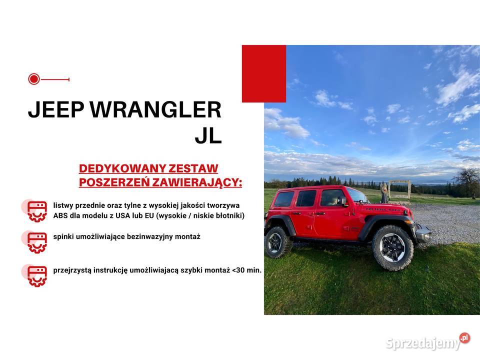 Listwy poszerzające nadkola poszerzenia Jeep Motoryzacja małopolskie Chrzanów