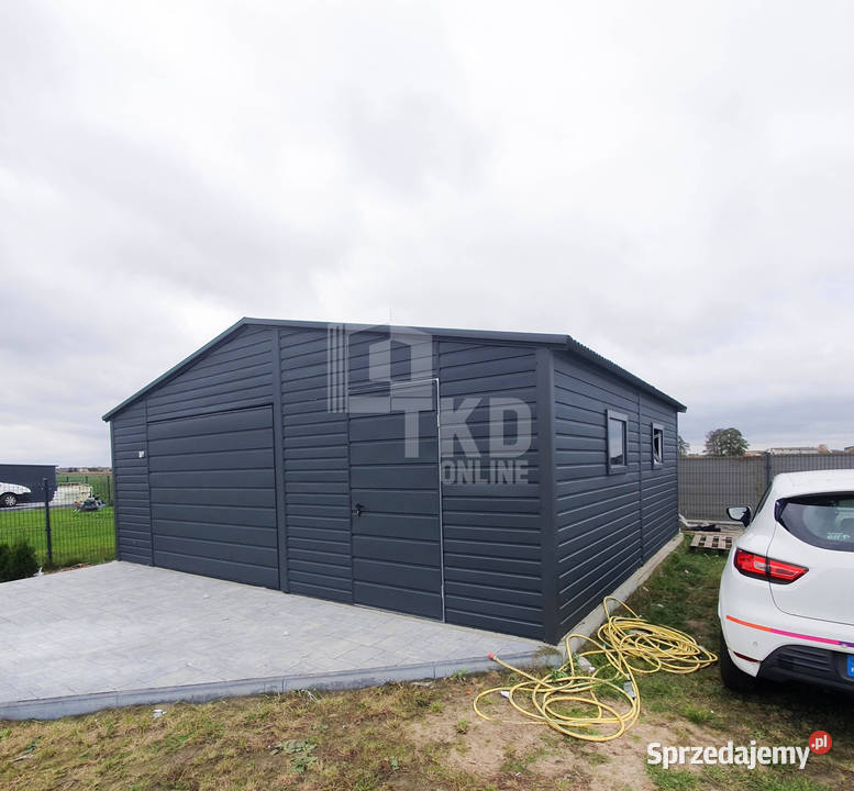 Garaż Blaszany 7x6 Brama drzwi 2x okno Antracyt 42m2 Nieruchomości Przemyśl