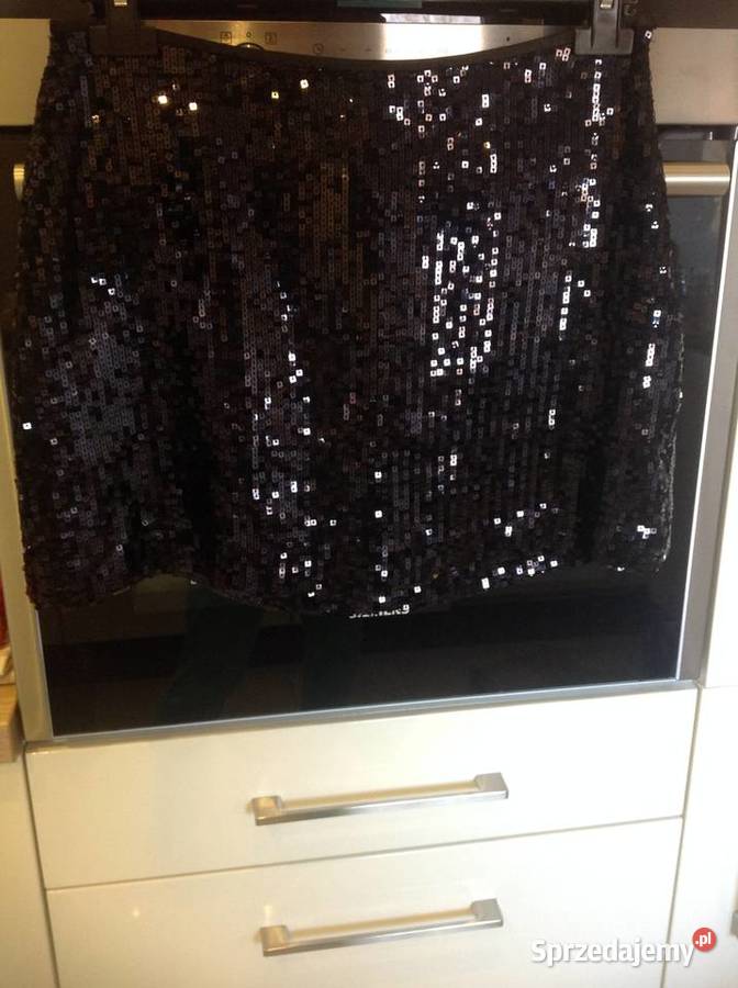 Spódnica Spódniczka Mini Czarna Cekinowa Damska czarny Spódnice i sukienki Spódnice i sukienki Nowa Sól