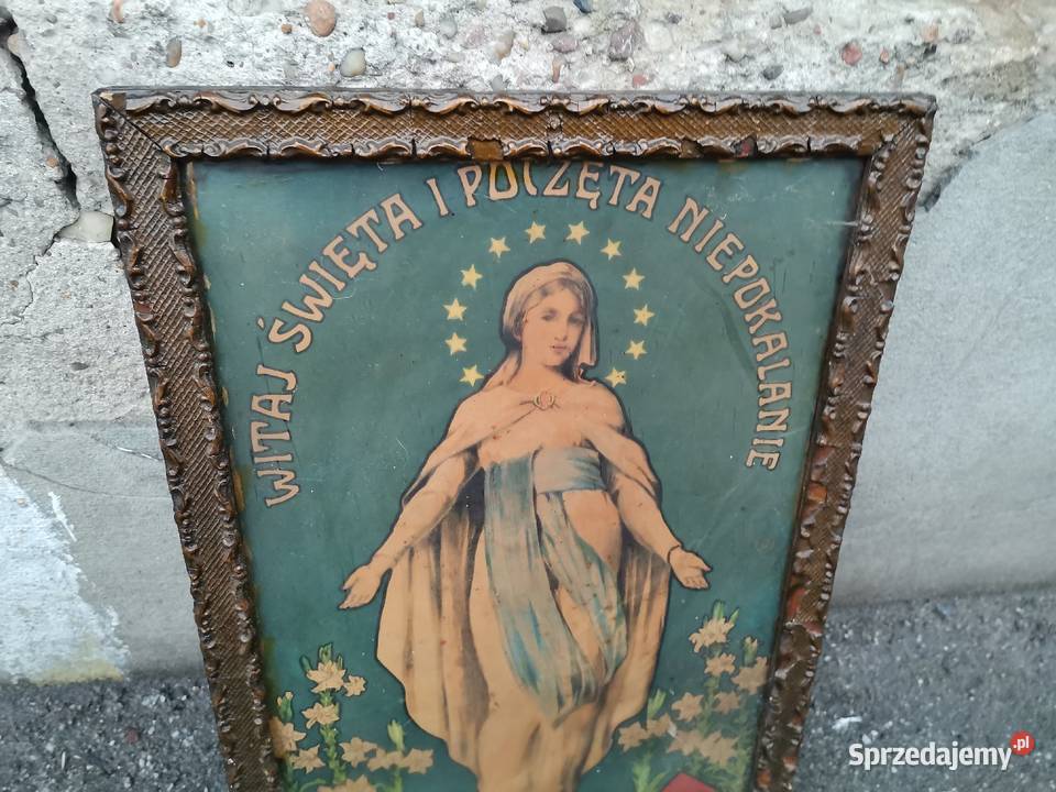 Stary unikatowy przedwojenny obraz oleodruk Katowice