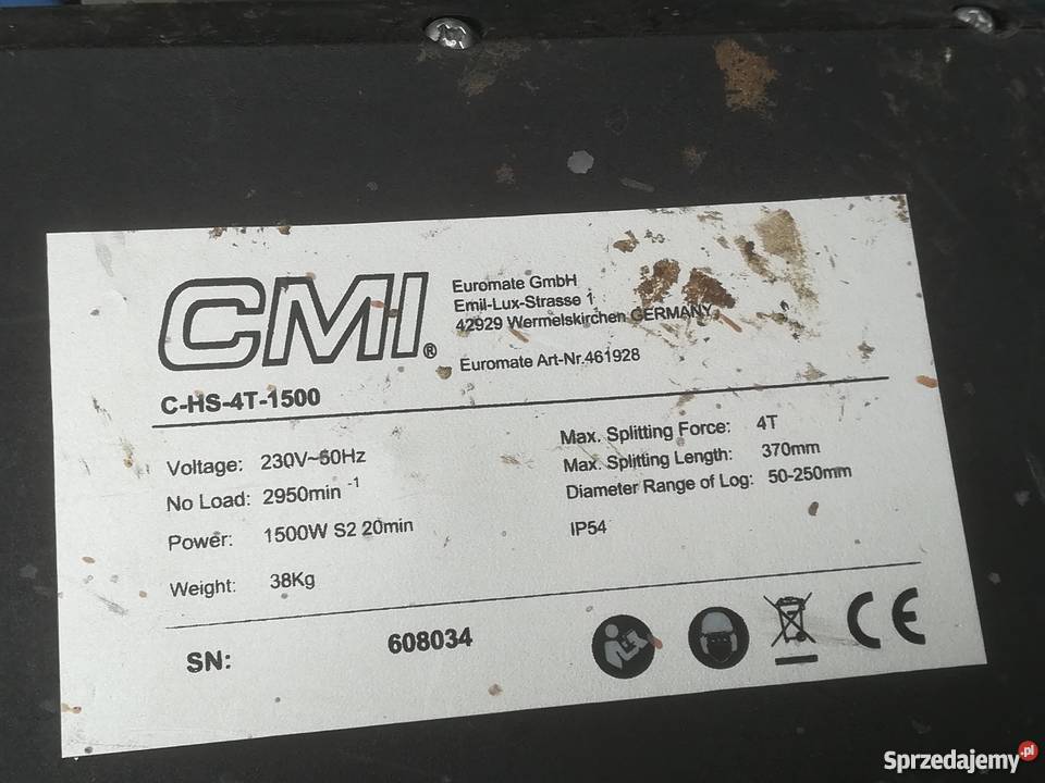 Łuparka do DREWNA firmy CMI typ CHS4T1500 230V lubelskie
