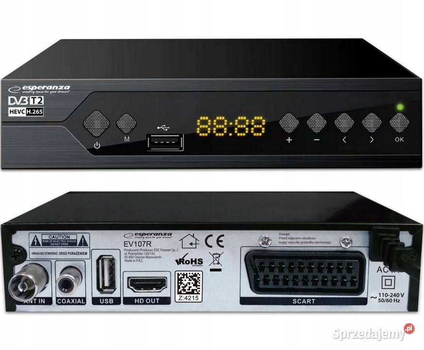 Dekoder DVBT2 HEVC Esperanza Internet TVP GO Radom sprzedam