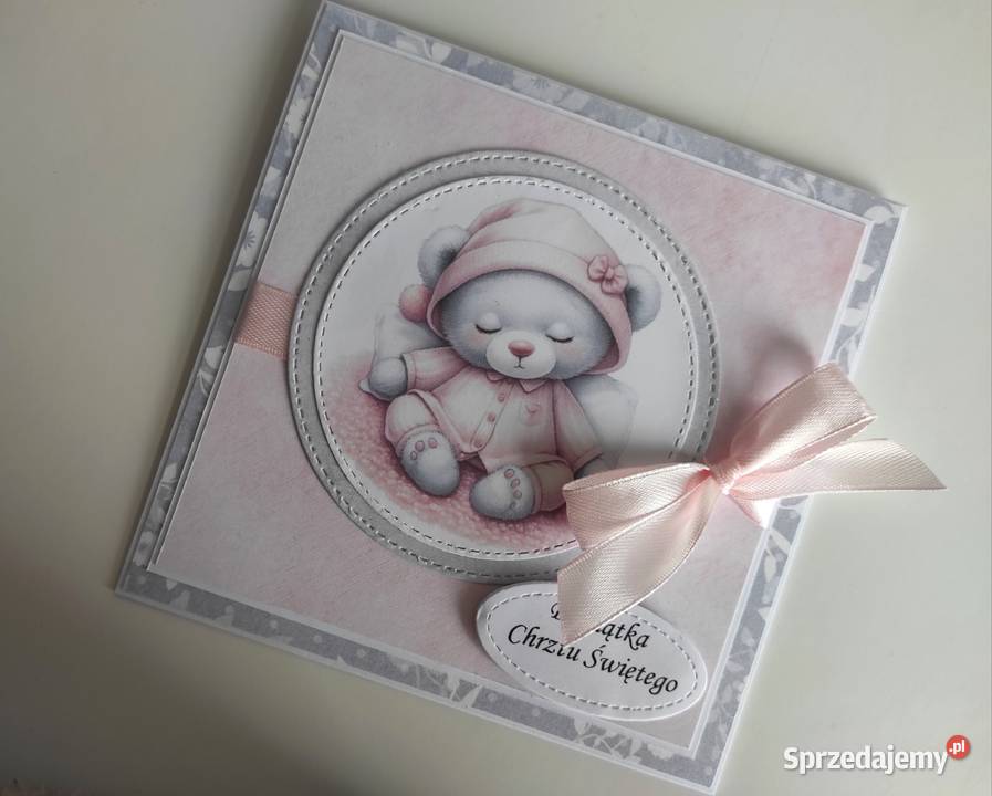 Kartka ręcznie robiona na Chrzest Święty z Rękodzieło Łódź