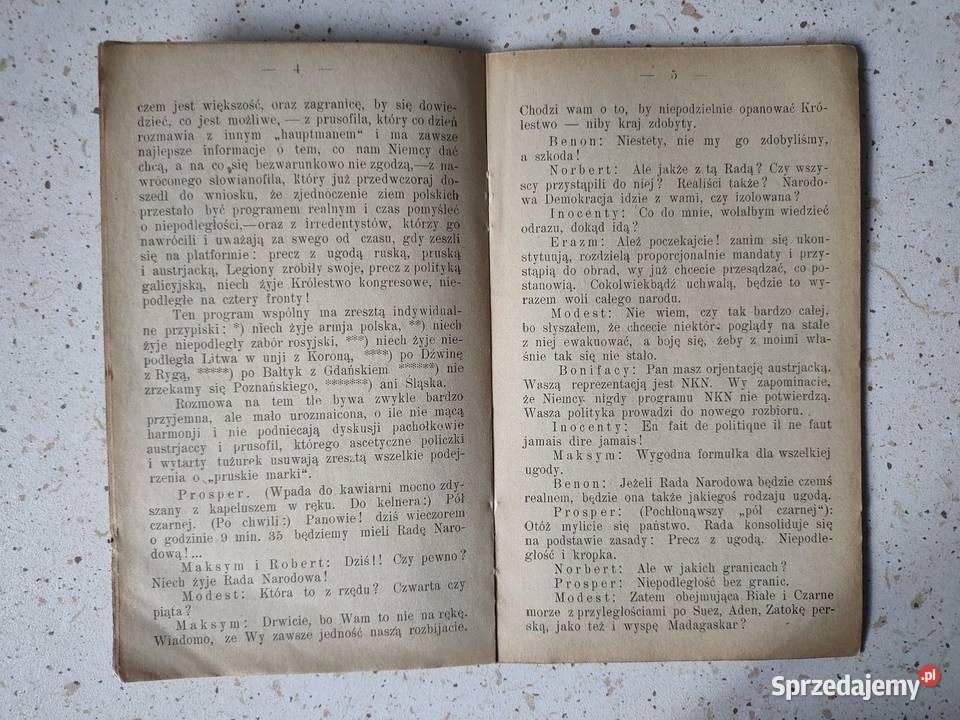 Anonimowy druk z 1916 roku Warszawa Patriotyk Pozostałe wielkopolskie Kościan