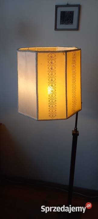 Mosiężna lampa podłogowa ze składanym ramieniem Antyki łódzkie Skierniewice