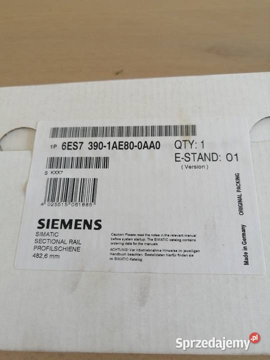 Szyna montażowa Siemens 6ES7 3901AE800AA0 Pozostałe Szubin
