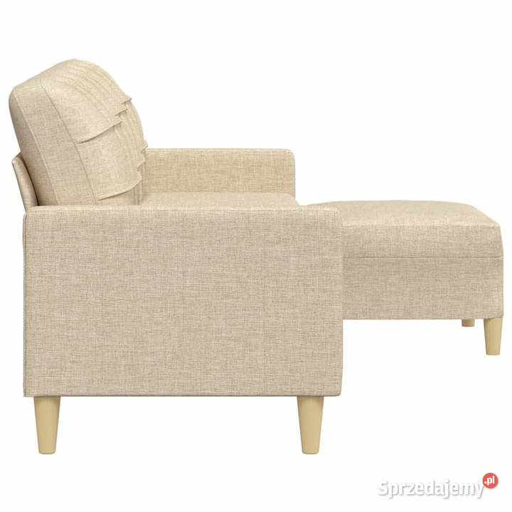 3osobowa sofa z podnóżkiem kremowa 210 tkaniną Warszawa