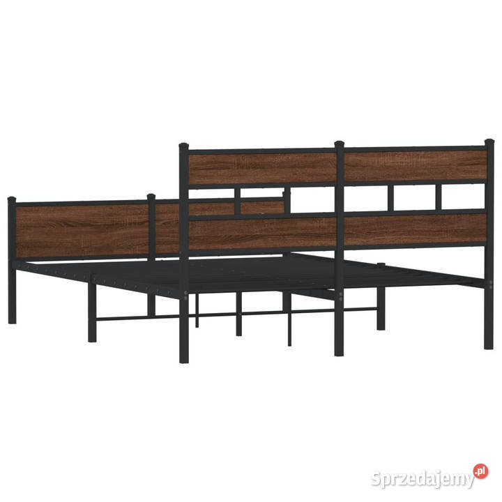 Łóżko bez materaca brązowy dąb 140x190 WM4017344 Meble Warszawa