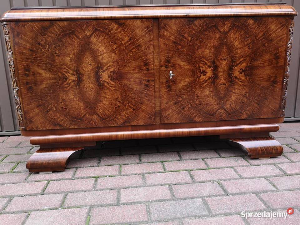 Komoda ARTDECO Orzech RTV Niska 127 Zgrabna Antyki, Sztuka, Kolekcje Swarzędz