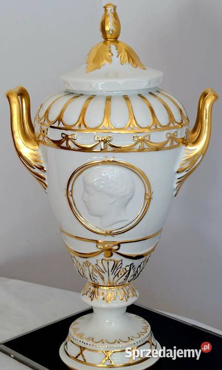 Ekskluzywna porcelanowa amfora duża 41 reliefowy