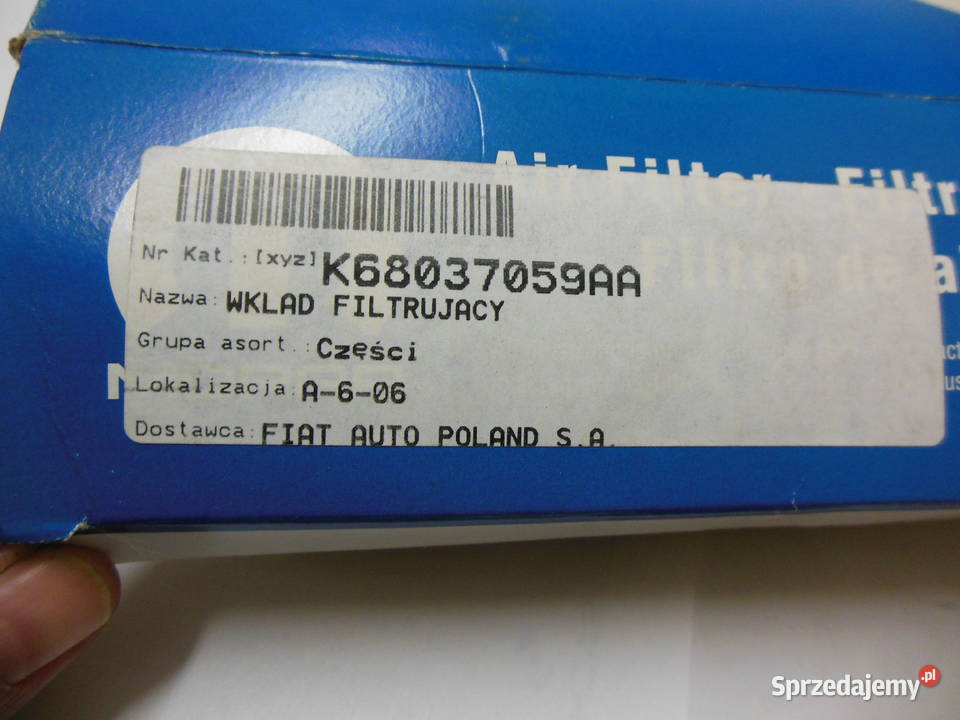 DODGE NITRO CHEROKEE FILTR POWIETRZA 68037059AA Kozy