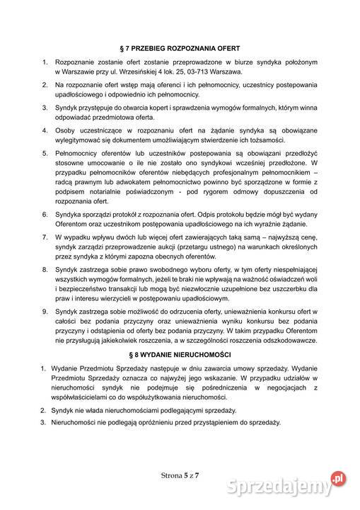 Syndyk sprzeda udziały w drogach w Warszawie Warszawa