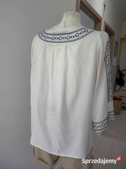 Bluzka w stylu Etno Boho Kremowa Zdobiona Łomża sprzedam
