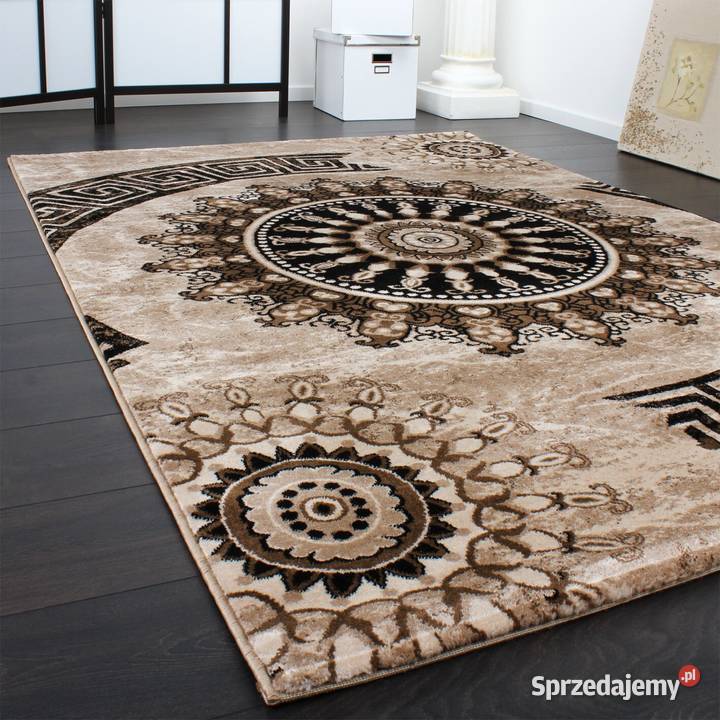 OUTLET Dywan BAROKOWY MANDALA brązowy czarny 240