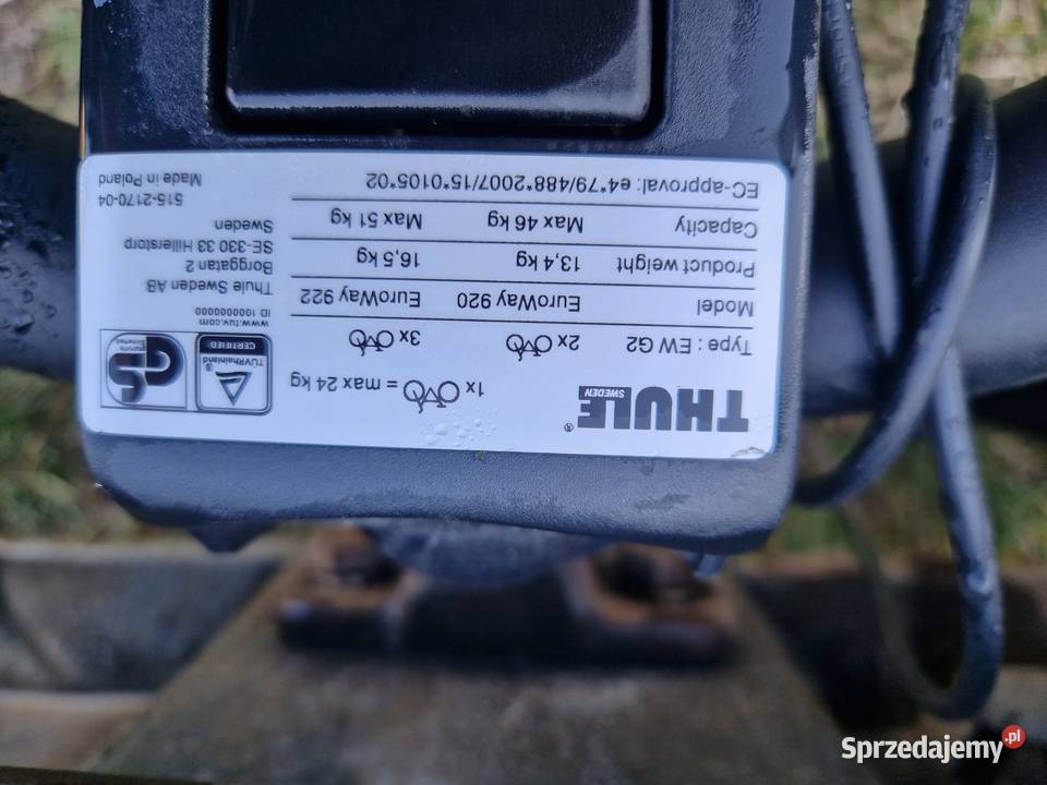 Thule Volvo EuroWay 922 G2 platforma do przewozu podkarpackie Mielec