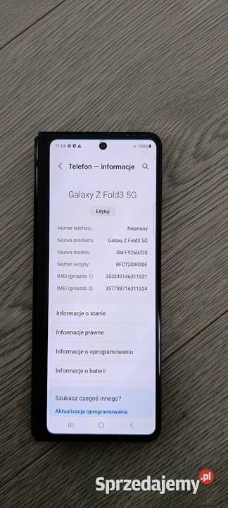 Samsung galaxy Z Folg 3 5g Samsung Wełnin