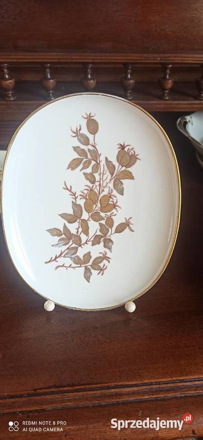 Patera porcelanowa tacka dekor ręczny liście Gdańsk sprzedam