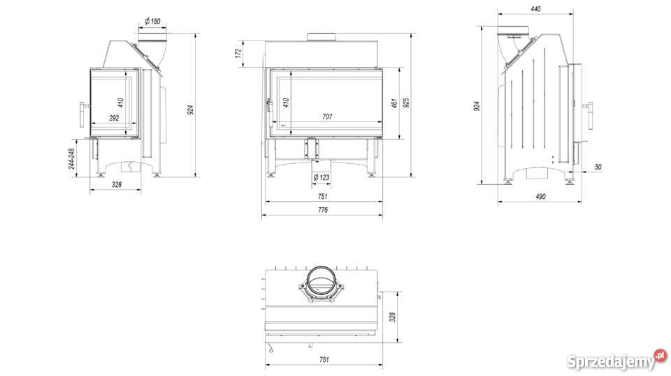 Wkład kominkowy ZIBI 12 prawy BS DECO EKO Rabka-Zdrój sprzedam