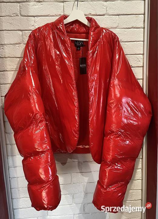 Kurtka bomberka czerwona Red Boxy Puffer Bomber Rozmiar 40(L) Rąbień