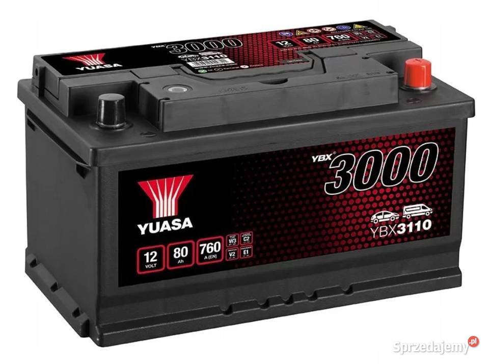 Akumulator Yuasa Standard 12V 80Ah 760A Prawy Lublin