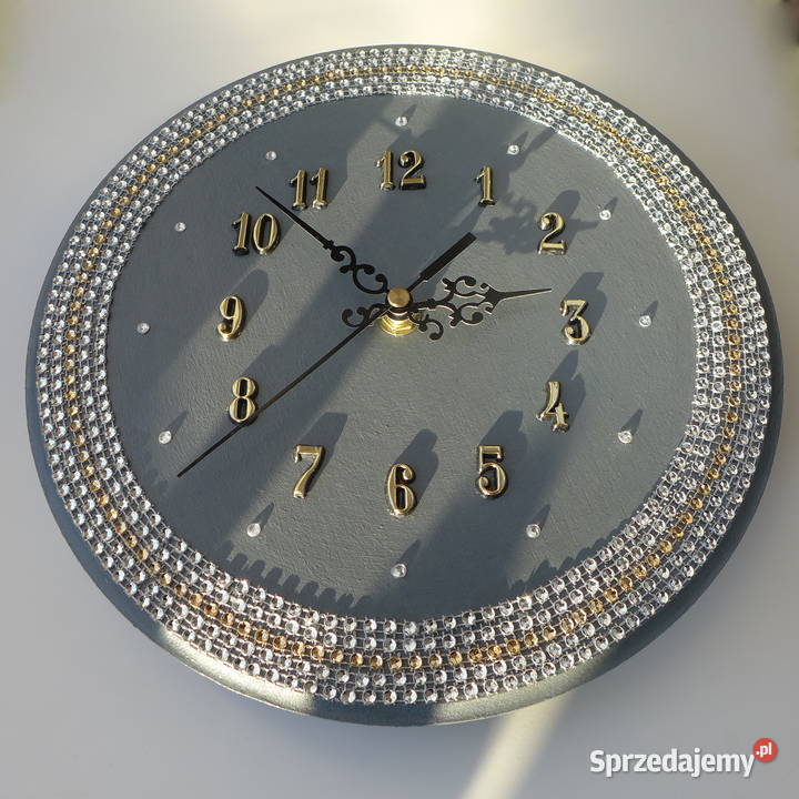 Zegar Glamour srebrno złoty ścienny Słupsk