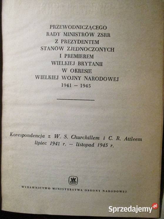 Korespondencja StalinChurchill Attlee Roosevelt łódzkie