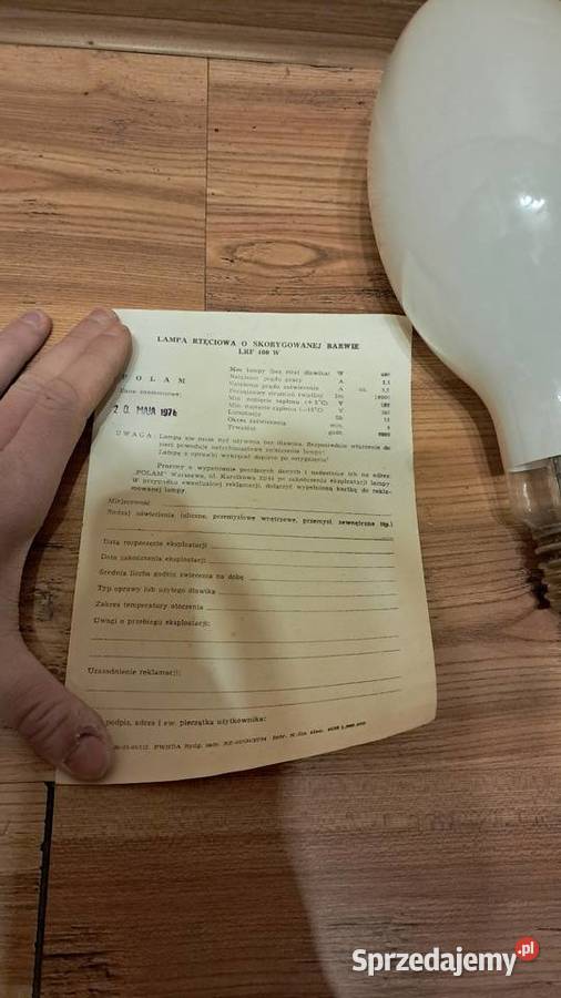Polska ŻarówkaLampa Rtęciowa Polam 1976 r kujawsko-pomorskie Świecie