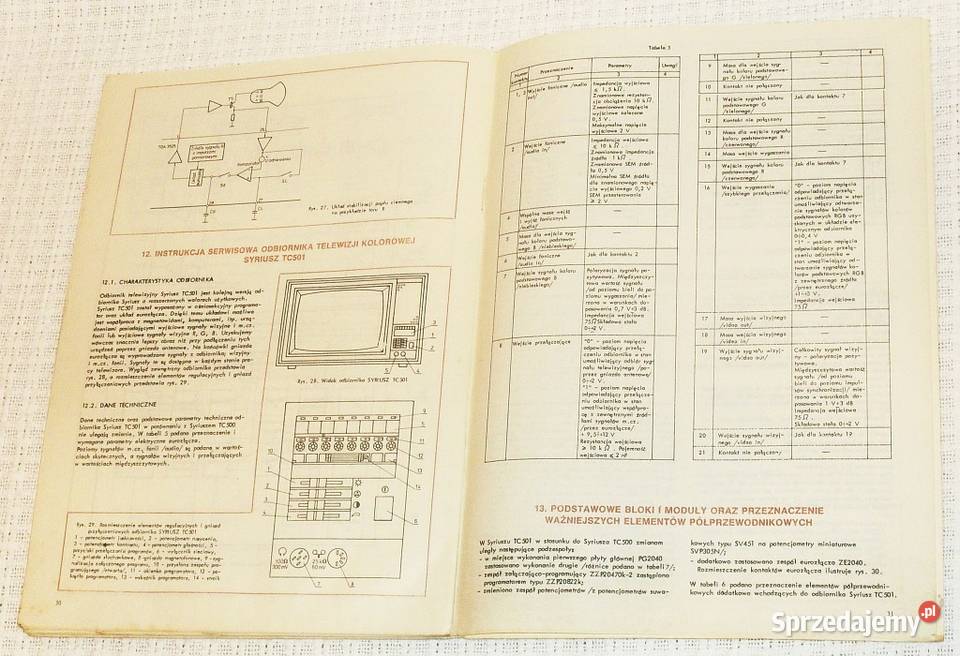 Instrukcja serwisowa schemat telewizora SYRIUSZ Gliwice