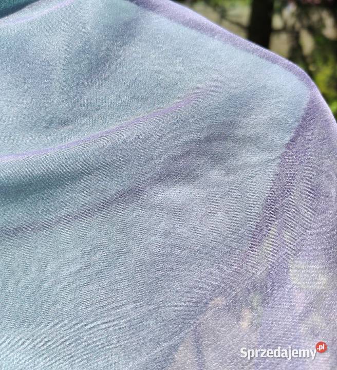 Duża ozdobna chusta szal stole szara organza Pozostałe Szczecin