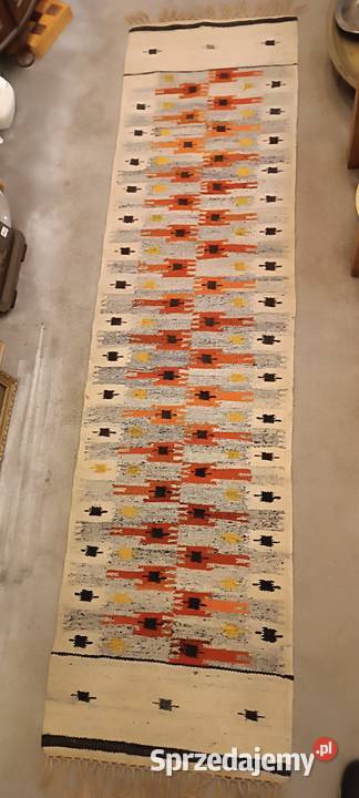 Kilim wełniany Art Deco Ład geometryczny wzór