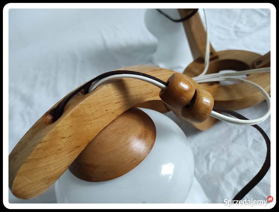 Żyrandol lampa sufitowa 3 żarówki szkło i drewno Płock