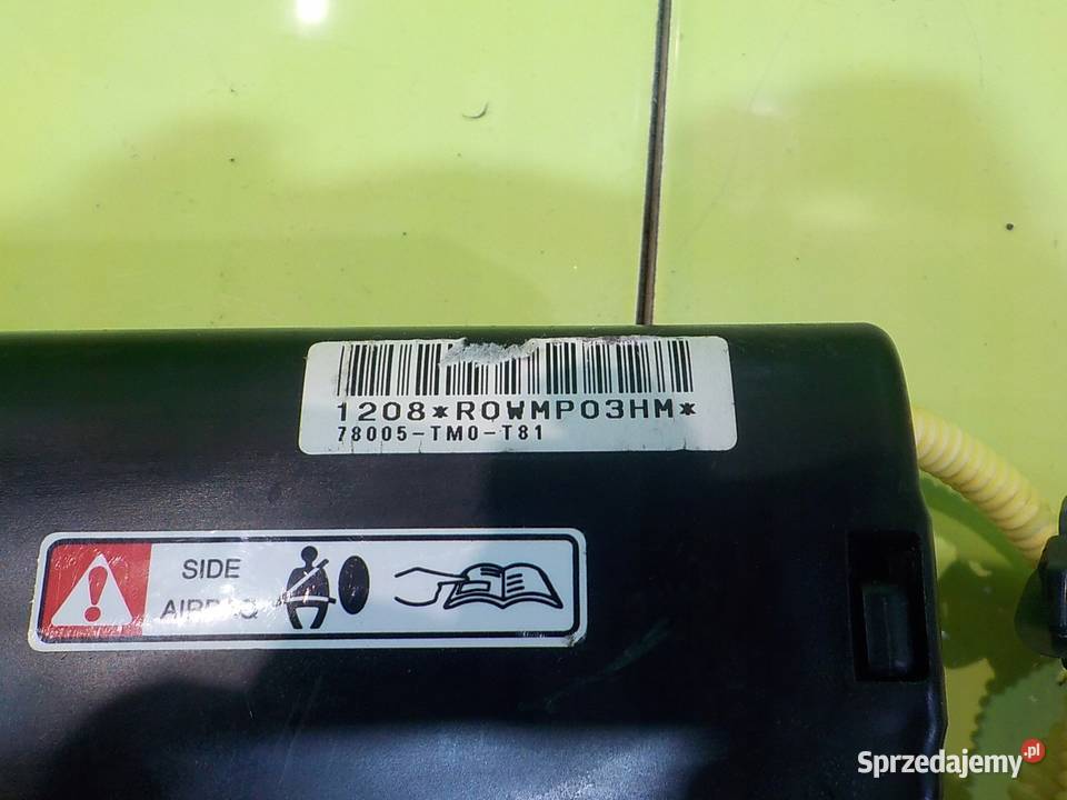 HONDA INSIGHT II 13 IMA airbag poduszka fotela osobowe