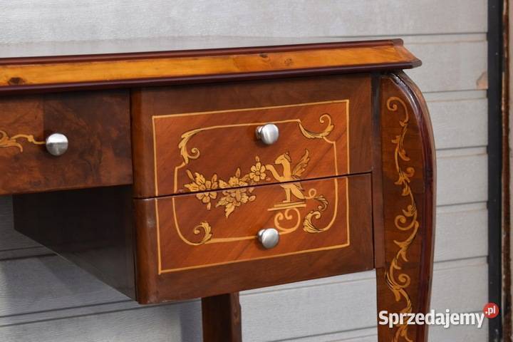 Drewniane Biurko Styl Art Deco Stół Gabinet