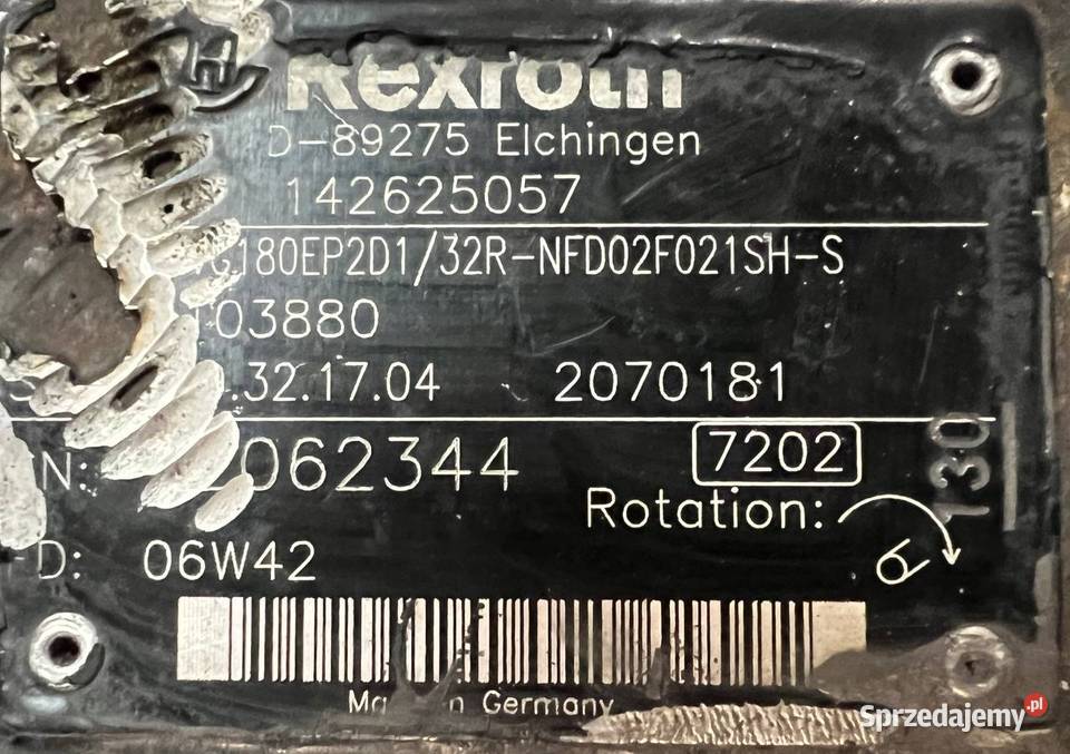 Rexroth A4VG180EP2D1 32R NFD02F021SH S Układ hydrauliczny Poznań