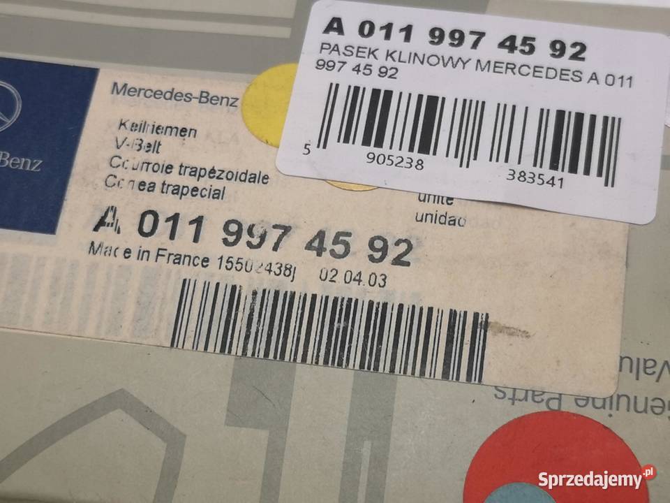 PASEK KLINOWY MERCEDES SL R129 19922001 NOWY lubelskie