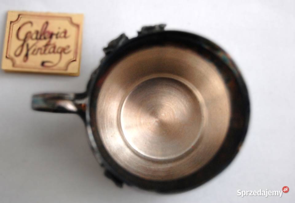 Posrebrzany mlecznik platerowany srebrem róże Dzbanki, karafki i mleczniki lubelskie Lublin