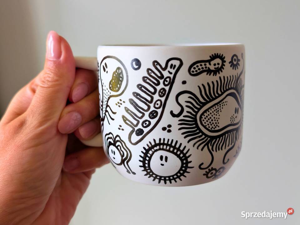 Kubek Ceramiczny Ręcznie Malowany WIRUS 300ml Kubki Dobrzykowice