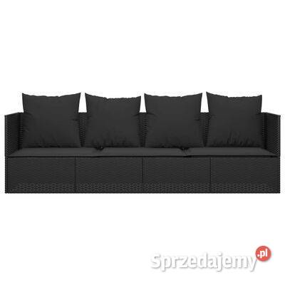 vidaXL Leżanka ogrodowa z poduszkami czarna mazowieckie Warszawa sprzedam