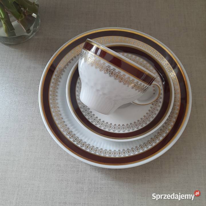 Trio śniadaniowe porcelanowe Kahla Niemcy DDR Bogatynia