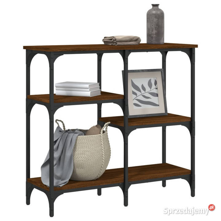 Stolik konsolowy brązowy dąb 80x29x75 WM834079 mazowieckie