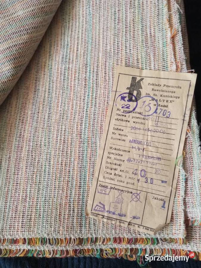 Kupon materiału 35 m z metką Bawełna ALTEX Łódź Tychy